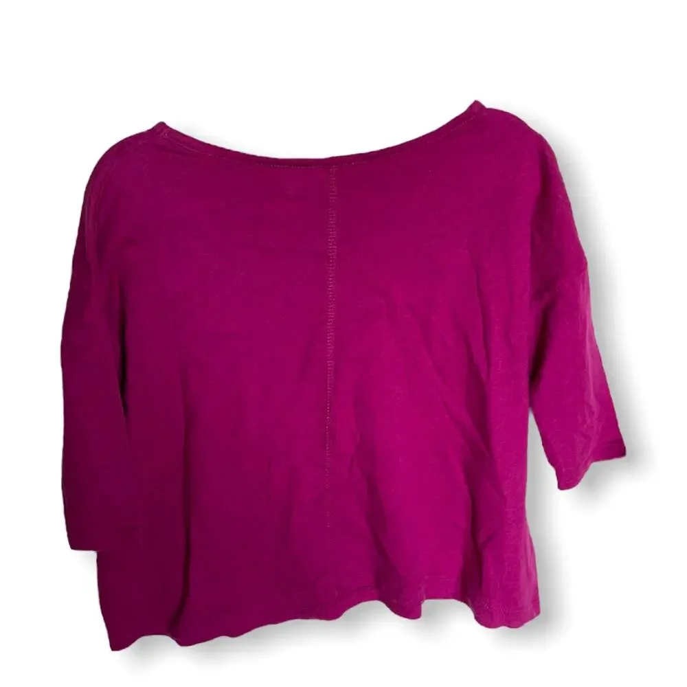 Old Navy Girls Top Size XS 5‎ Drop Shoulder Fuchsia Hashtag Selfie NEW